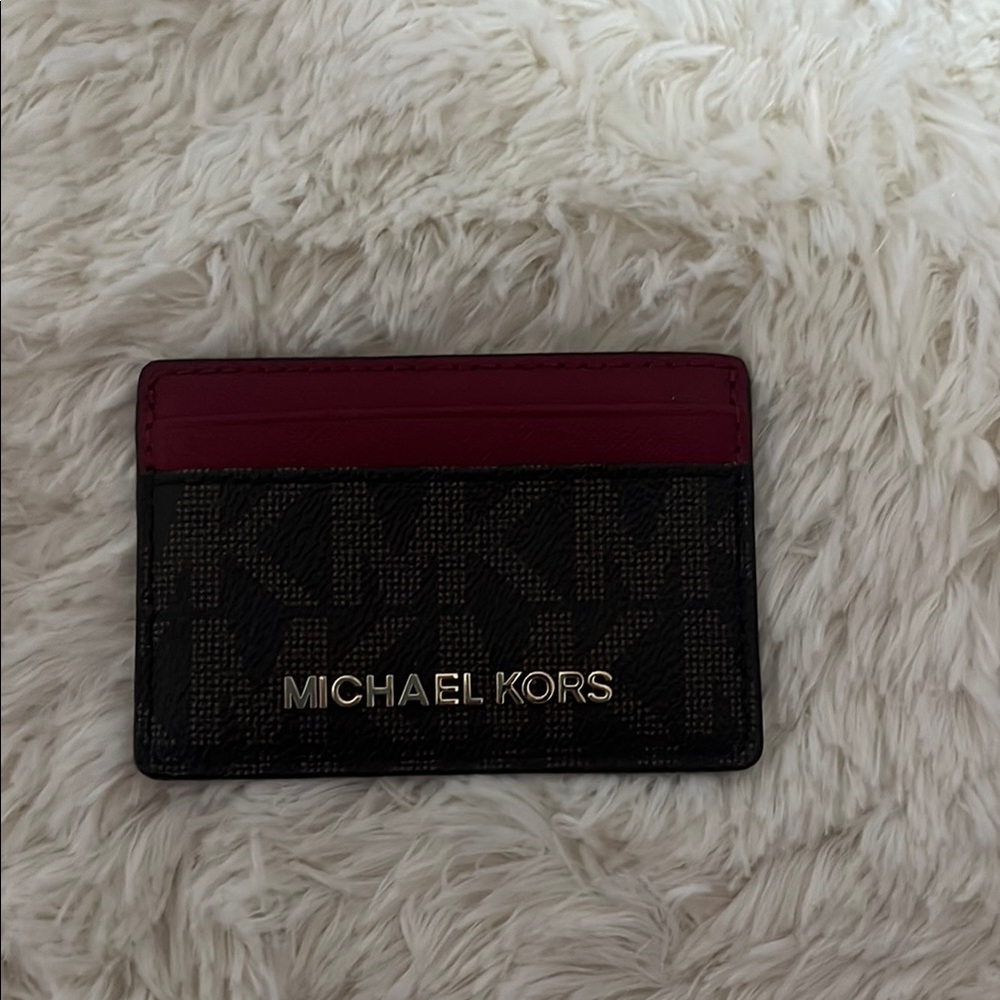Michael Kors Black and Red Card Holder